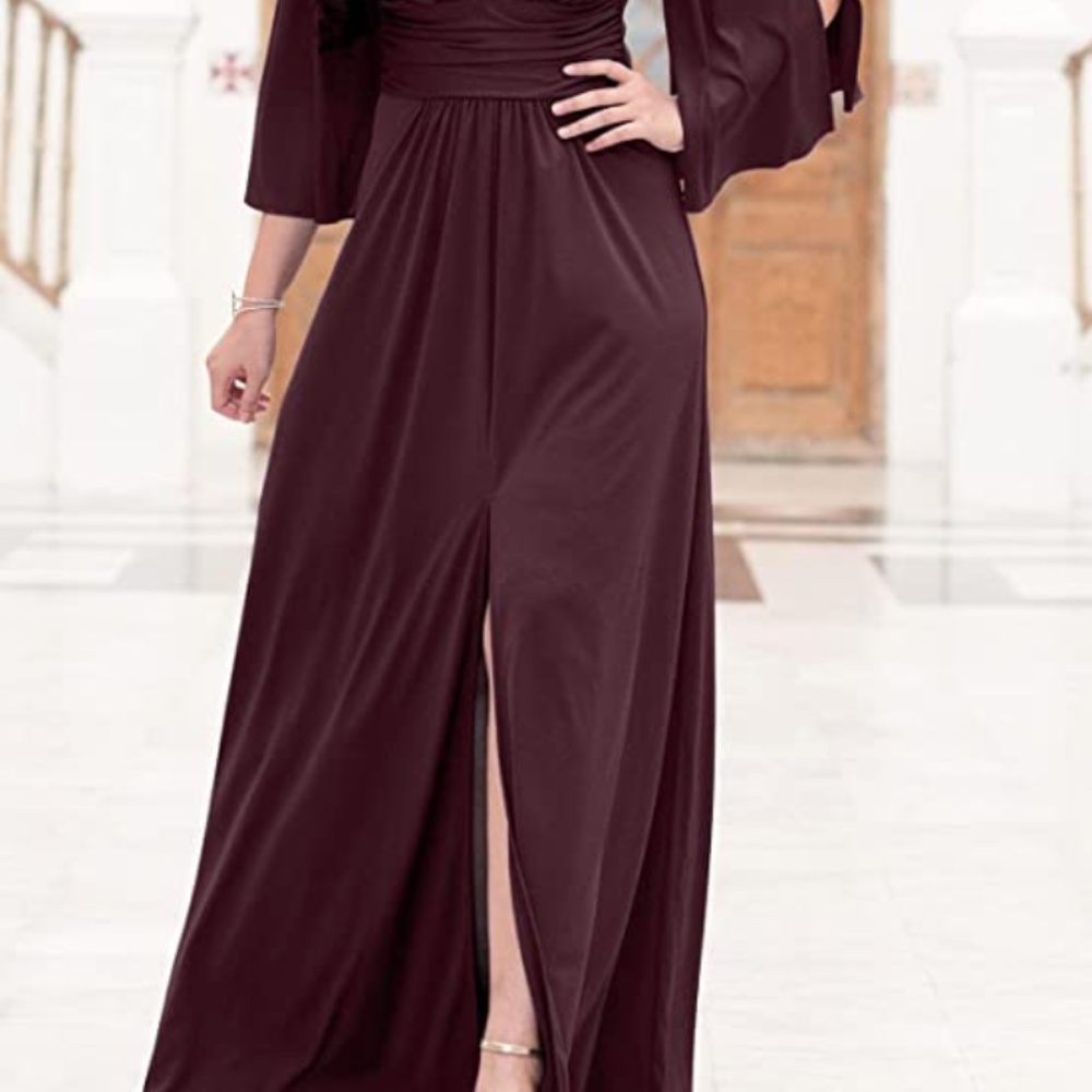 KOH KOH Plus Size Women's Long Bridesmaid Bridal Party Guest Cocktail Dress - Picture 3 of 11